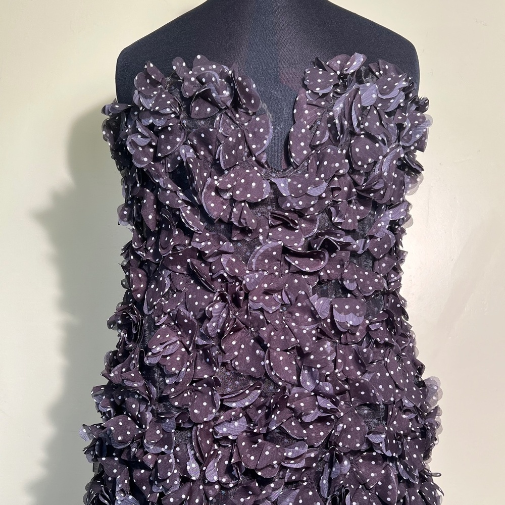 Maeve by Anthropologie Strapless Polka Dot Flirty Cocktail Dress Size 12